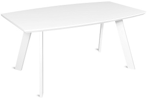 Стол SWAN 160(+45)x90 белый металл/экстрабелое стекло