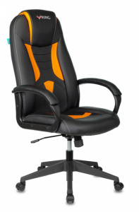 Кресло игровое Бюрократ ZOMBIE 8 черный/оранжевый искусственная кожа
