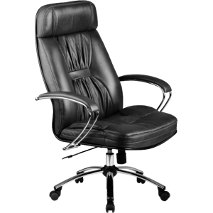 Кресло LK-7 CH кожа перф 721 черный, хром пятилуч/хром подлок