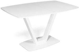Стол ANCEL 130(+40)x80 белый/ стекло экстрабелое