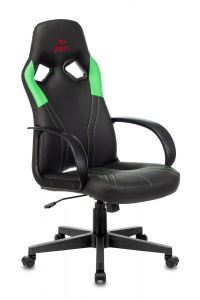 Кресло игровое Бюрократ ZOMBIE RUNNER черный/зеленый искусственная кожа/ ткань