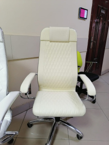 Кресло SAMURAI KL-1.04 белый лебедь В-Edition пятилучие хром