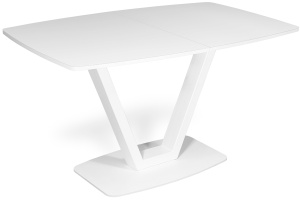 Стол ANCEL 130(+40)x80 белый/ стекло экстрабелое