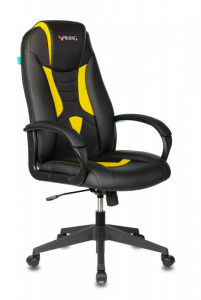 Кресло игровое Бюрократ ZOMBIE 8 черный/желтый искусственная кожа