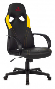 Кресло игровое Бюрократ ZOMBIE RUNNER черный/желтый искусственная кожа/ ткань