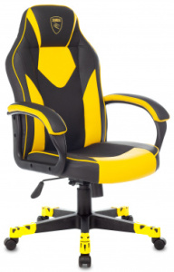 Кресло игровое Бюрократ Zombie GAME 17 черный/желтый текстиль/эко.кожа крестовина пластик