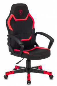 Кресло игровое Бюрократ ZOMBIE 10, черно-красный, искусственная кожа