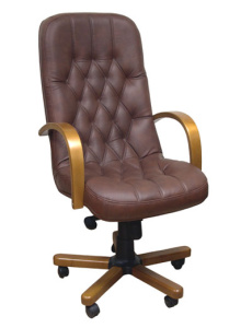Кресло Премьер 1Д НЗ КЛ кожа коричневый 2002