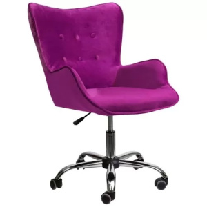 Кресло BELLA велюр фиолетовый, хром пятилуч