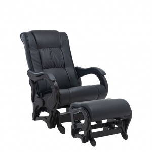 Кресло-качалка Dondolo, модель 78 ЛЮКС гляйдер венге экокожа Дунди 109 черный